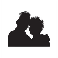 elderly couple vector silhouette clip art collections.