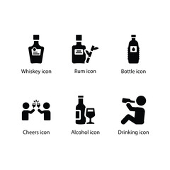 Whiskey, Rum, Bottle, Cheers, Alcohol, Drinking icon