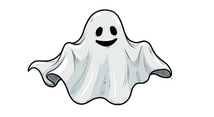 Smiling ghost floating against transparent background