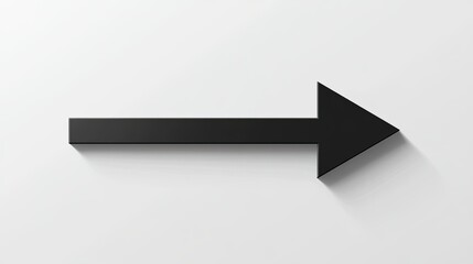 Thick arrow icon on white background, bold and prominent navigation symbol perfect for signage, wayfinding, presentations, and marketing visuals.