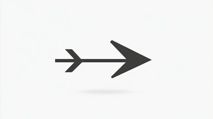 Thin arrow isolated on white background, sleek and minimal directional icon ideal for UI elements, navigation, website cursors, and applications.