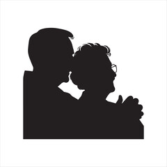 elderly couple vector silhouette clip art collections.