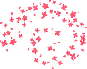 Floating hydrangea flower petals element decoration freshening in nature background. botanical vector
