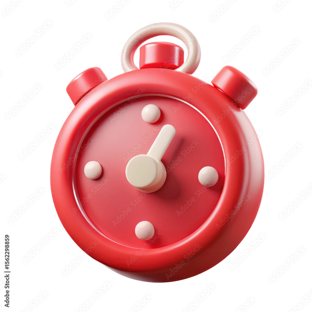 Aufkleber red stopwatch time clock timer countdown deadline urgency speed race competition 3d render illustrat