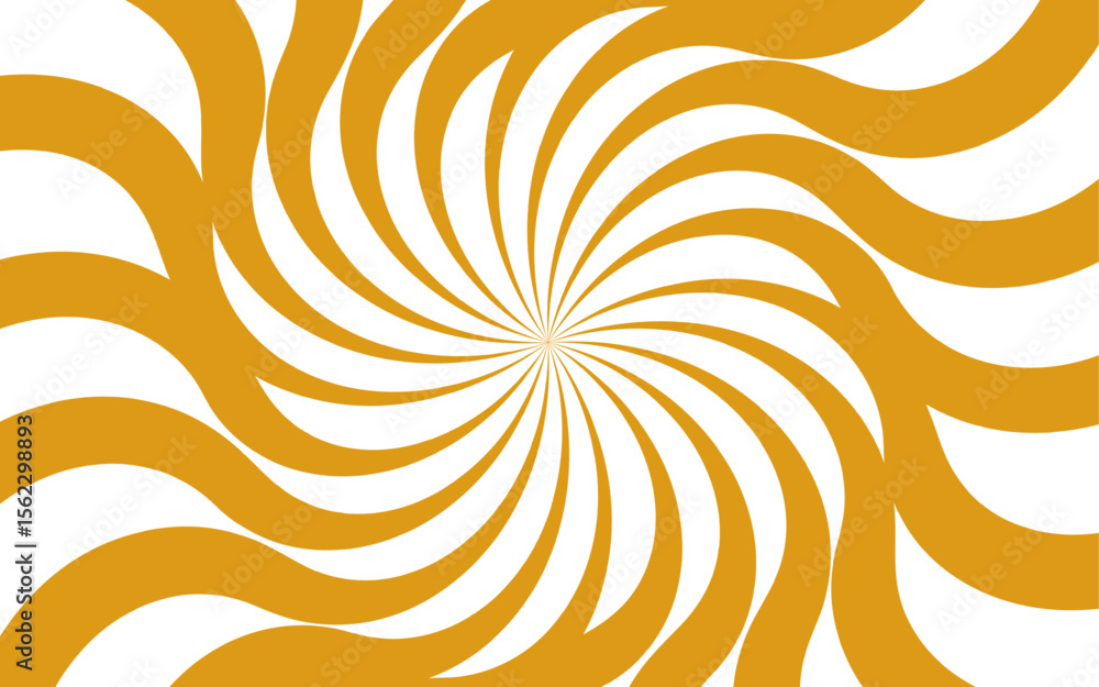 Poster Dynamic abstract spiral design with a central focal point with wavy stripes. Hypnotic swirl radiates symmetrically sense of motion and energy. Graphic, and retro-inspired illusion of spinning or depth