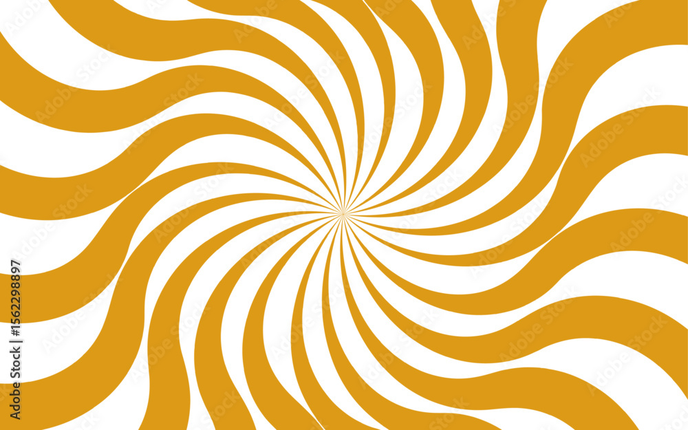 Poster Dynamic abstract spiral design with a central focal point with wavy stripes. Hypnotic swirl radiates symmetrically sense of motion and energy. Graphic, and retro-inspired illusion of spinning or depth