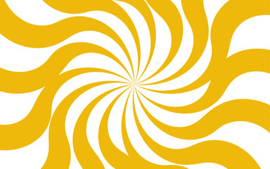 Dynamic abstract spiral design with a central focal point with wavy stripes. Hypnotic swirl radiates symmetrically sense of motion and energy. Graphic, and retro-inspired illusion of spinning or depth