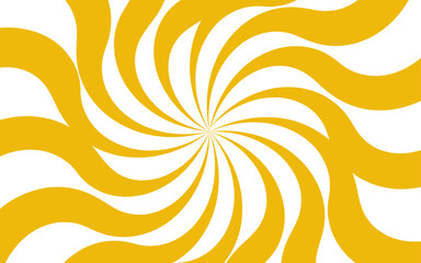 Dynamic abstract spiral design with a central focal point with wavy stripes. Hypnotic swirl radiates symmetrically sense of motion and energy. Graphic, and retro-inspired illusion of spinning or depth