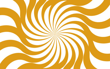 Dynamic abstract spiral design with a central focal point with wavy stripes. Hypnotic swirl radiates symmetrically sense of motion and energy. Graphic, and retro-inspired illusion of spinning or depth