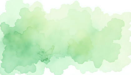 Obraz premium Abstract Green Watercolor Pattern on White Background