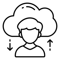 Modern design icon of cloud user