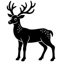 Obraz premium Reindeer icon perfect for holiday designs, decor, cards, and digital projects.