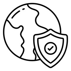 Modern design icon of global security