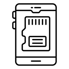 A memory storage multimedia card, icon of sd card