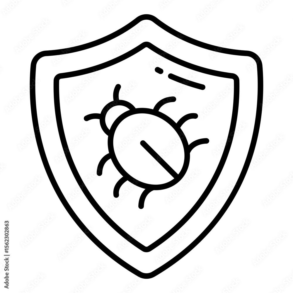 Wall mural an editable design icon of bug security