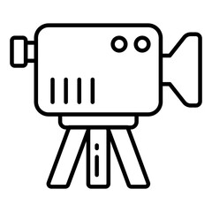 Colored design icon of video camera