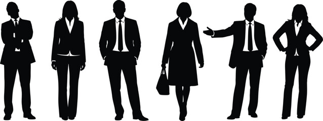 Business people silhouettes vector illustration for corporate design use