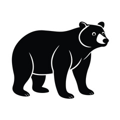 Black bear standing side view silhouette