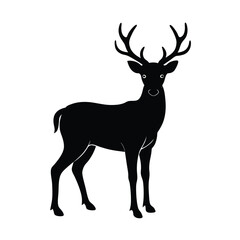 Majestic deer with antlers silhouette