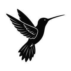Hummingbird in flight silhouette