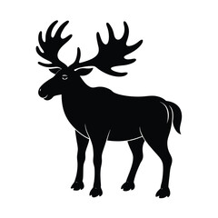 Obraz premium Majestic moose with large antlers silhouette