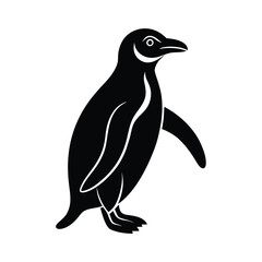 Naklejka premium Stylized penguin silhouette standing profile