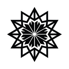 Intricate geometric starburst design silhouette