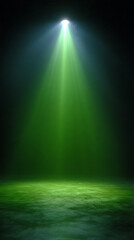 Vivid green spotlight illuminating textured floor green light