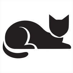 Obraz premium Minimalist Cat Logo Vector in Silhouette Style – Elegant Pet Icon for Veterinary Clinics, Pet Stores, Cat Grooming, Animal Rescue, Feline Brands, and Modern Pet Care Branding