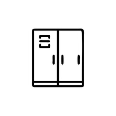 Handdrawn a closed cabinet with two doors three horizontal lines storage furniture