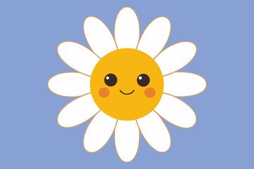 Summer Floral Card with Daisy Nature Illustration