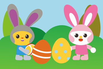 Easter Egg Hunt Fun with Colorful Spring Eggs