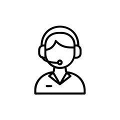 Outline a customer service representative wearing a headset support help