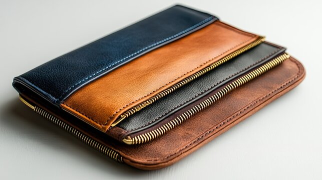 Travel wallets on a white background, ideal for travel, organization, and luggage accessories visuals.