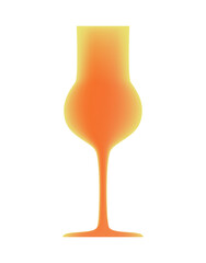 Glass of Grappa isolated on white background.
