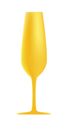 Glass of champagne isolated on white background.