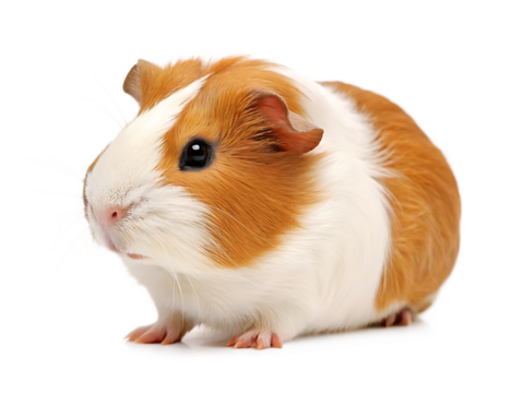 cutious guinea pig isolated on white background PNG, ai generated