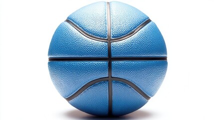 A close-up shot of a vibrant blue basketball showcasing its textured surface, ideal for sports-related content, advertisements, or educational materials about basketball and fitness,