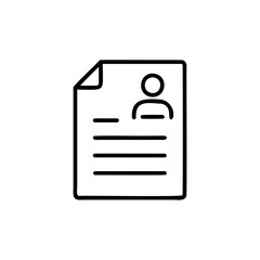 Fototapeta premium Resume icon with a person symbol horizontal lines on document file