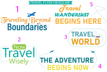 Obraz premium Travel flyer Headline and the colorful design template