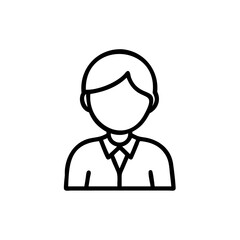 Outline a person wearing a shirt collar on a vector