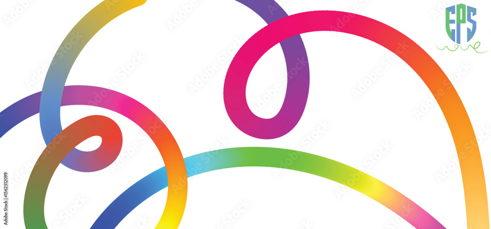 Poster abstract color rainbow gradient shapes set. vector graphic with wavy lines in bright colors. colorfu