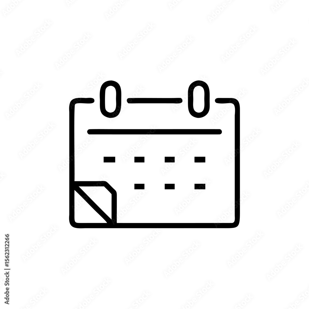 Poster calendar icon with rounded corners date indicators on a schedule time