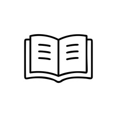 Open book with outline three horizontal lines on each page against reading education