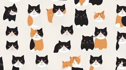 seamless pattern with cats
