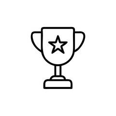 Outline trophy featuring a star symbol on a representing achievement winning award