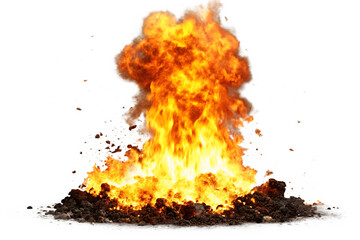 explosion fire bonfire destruction isolated on white background  PNG, ai generated