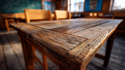 Fototapeta premium School class. School desks.