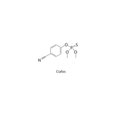 Ciafos skeletal structure. Herbicide compound schematic illustration. Simple diagram, chemical formula.