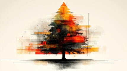 Abstract artistic representation of a tree